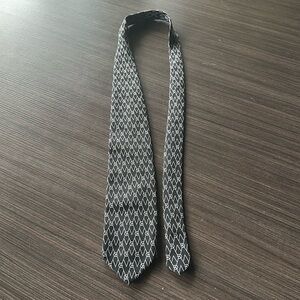 Vintage Gianni Versace black & white logo silk tie